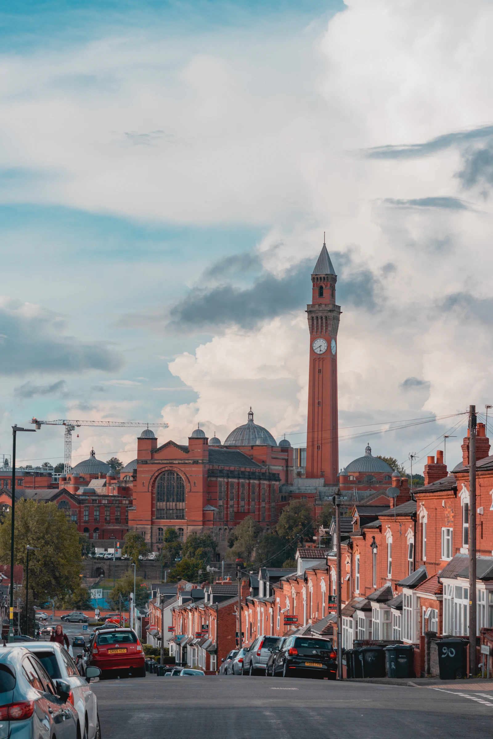 a clock tower in a city