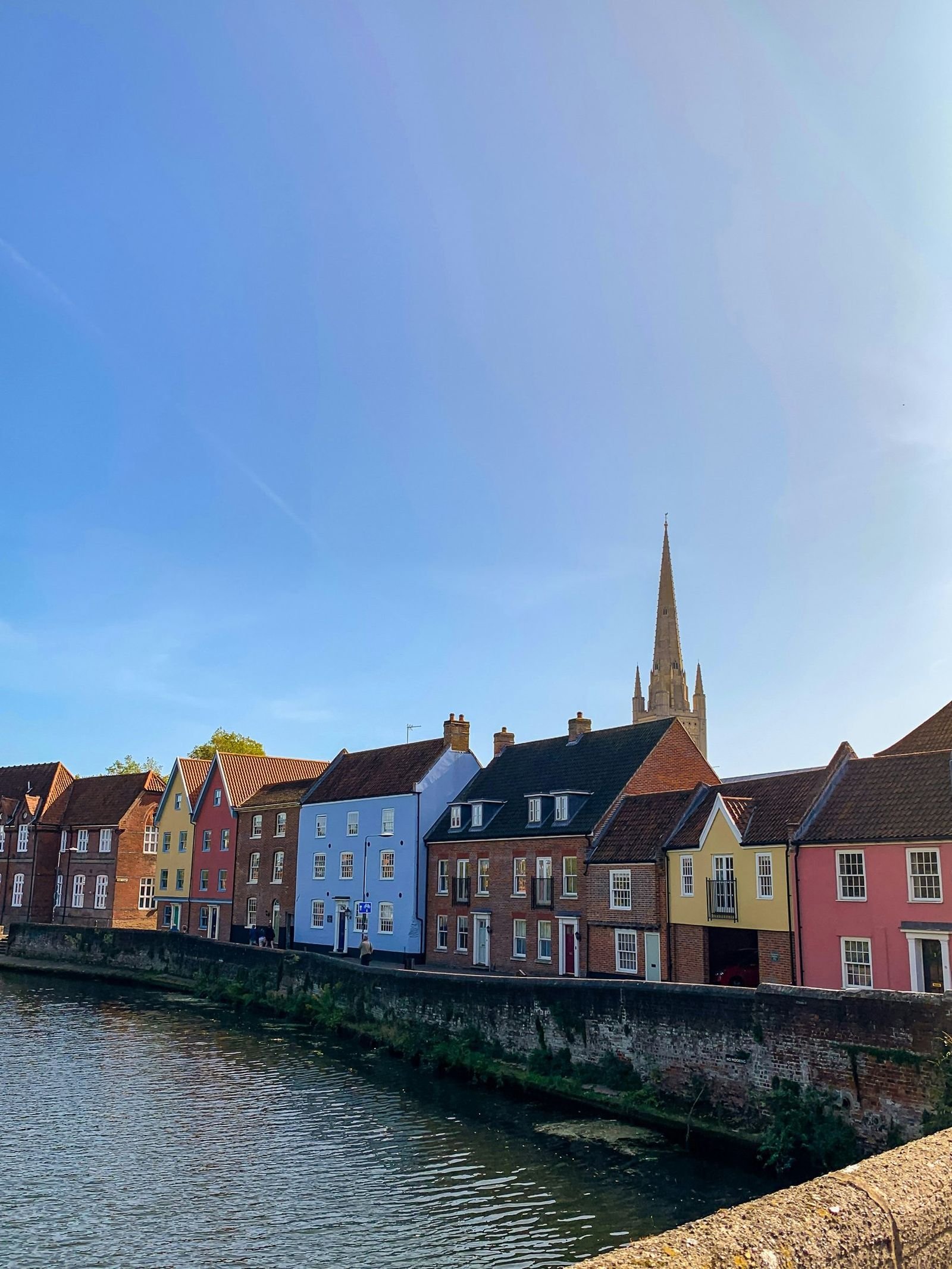 Norwich city skyline and river