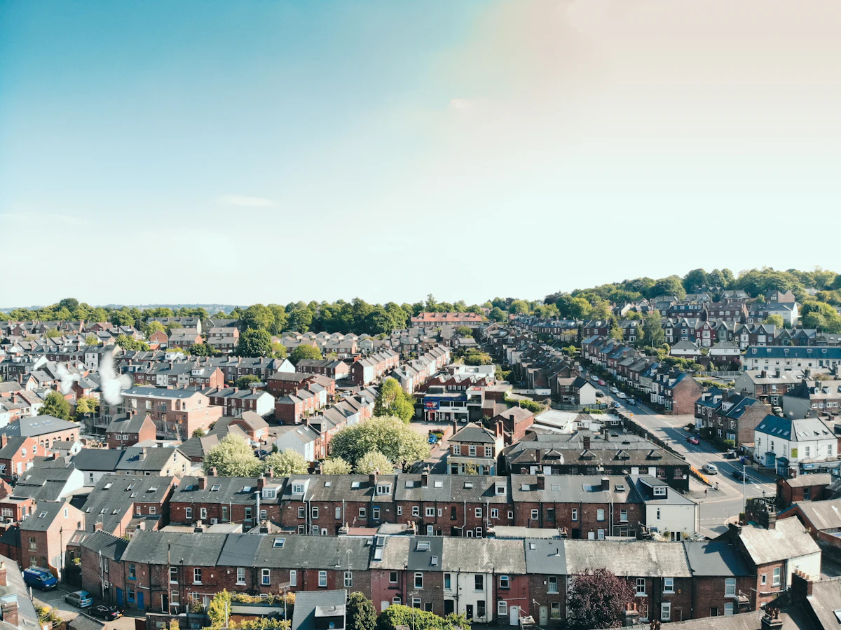 A view of a city with lots of tall buildings